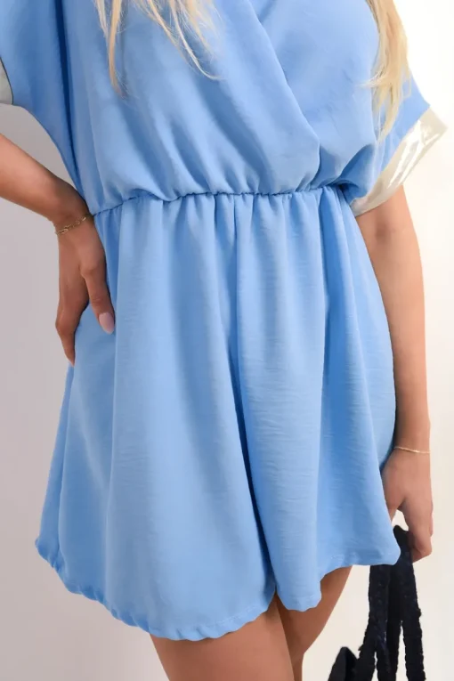 Sky blue Davina Casual Cross Over Playsuit<IKRUSH Discount