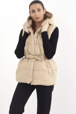 Stone Ruby Belted Padded Jacket<IKRUSH Best