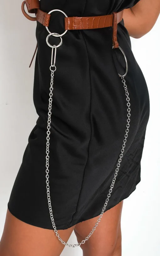 Tan Orla Faux Leather Chain Belt<IKRUSH Clearance