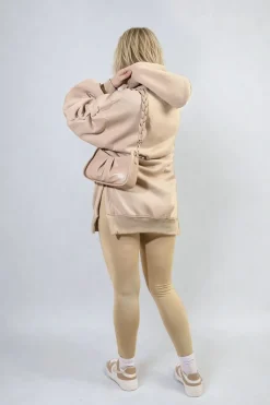 Taupe Katie Oversized Hoodie with Side Split and Leggings Co ord Set<IKRUSH Discount