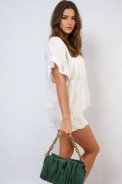White Alexandra Frill Sleeve Top<IKRUSH Best