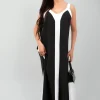 White Bianca Two-Tone Sleeveless Cami Maxi Dress<IKRUSH Fashion