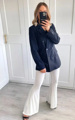White Casey Flared Casual Trousers<IKRUSH Hot