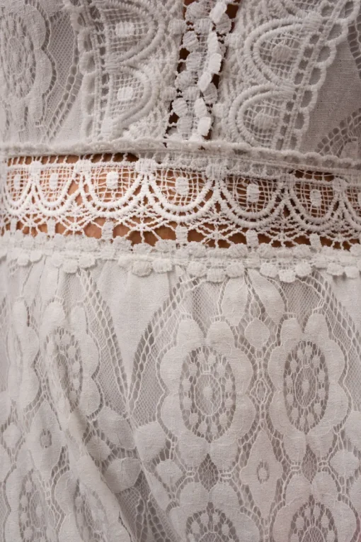 White Catalina Lace Sleeveless Summer Maxi Dress<IKRUSH Sale