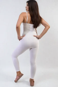 White Christina Sleeveless Bodycon Jumpsuit<IKRUSH Sale
