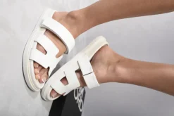 White Daniela Cut Out Strappy Slip On Flats<IKRUSH Fashion