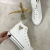 White Daniela High Top Lace Up Heart Detailed Kids Trainers<IKRUSH Online