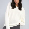 White Florencia Crew Neck Back Patterned Knitted Jumper<IKRUSH Sale