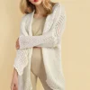 White Hazel Chunky Long Sleeve Knitted Cardigan<IKRUSH Best