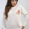 White Helen Aperol Spritz Cocktail Graphic Knitted Jumper<IKRUSH Discount