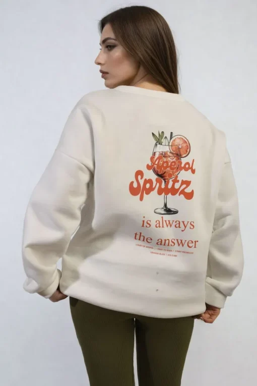 White Helen Aperol Spritz Cocktail Graphic Knitted Jumper<IKRUSH Discount