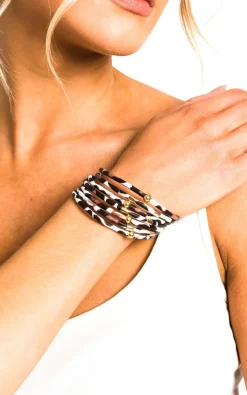White Kiki Leopard Print Bracelet<IKRUSH Clearance