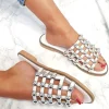 White Liza Studded Caged Open Toe Sandals<IKRUSH Sale