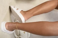 White Lucille Cut Out Open Toe Strappy Sandals<IKRUSH Outlet