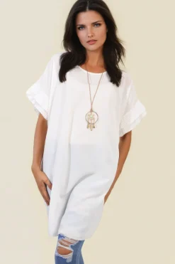 White Lucille Ruffled Sleeve Mini Dress<IKRUSH Hot