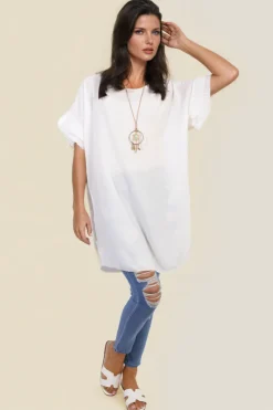 White Lucille Ruffled Sleeve Mini Dress<IKRUSH Hot