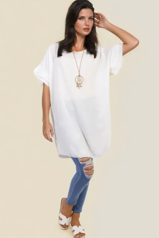 White Lucille Ruffled Sleeve Mini Dress<IKRUSH Hot