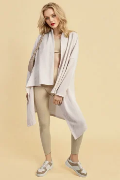White Lydia Open Front Long Back Knitted Cardigan<IKRUSH Best