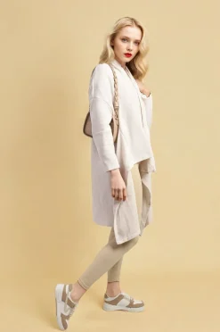 White Lydia Open Front Long Back Knitted Cardigan<IKRUSH Best