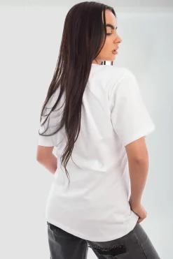 White Mara Coco Paris Slogan Short Sleeve Top<IKRUSH Clearance