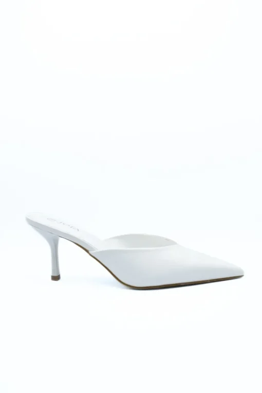 White Mariana Pointed Toe Slip-on High Heels<IKRUSH Sale