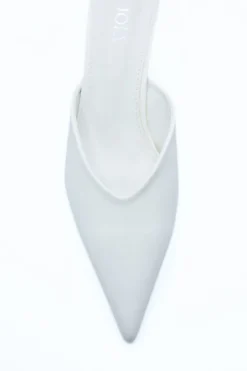 White Mariana Pointed Toe Slip-on High Heels<IKRUSH Sale