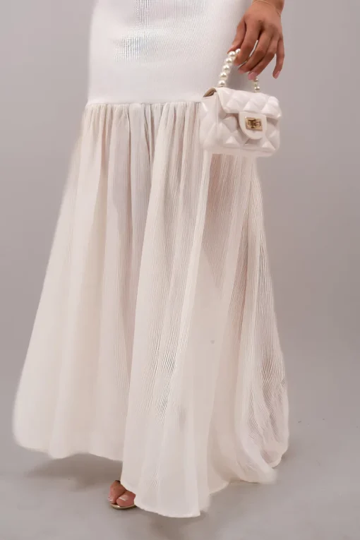 White Martha Strapless Tulle Bottom Maxi Dress<IKRUSH Sale