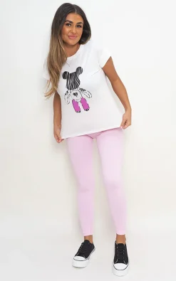 White Merryn Short Sleeve Bear Print Top<IKRUSH Clearance