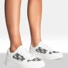 White Raina Lace Up Platform Trainers<IKRUSH Clearance