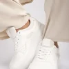 White Romi Faux Leather Chunky Platform Trainers<IKRUSH Sale