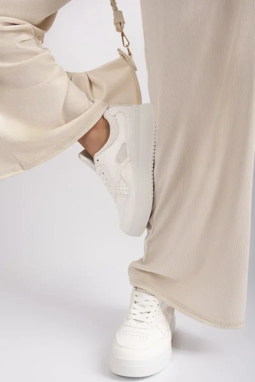 White Romi Faux Leather Chunky Platform Trainers<IKRUSH Sale