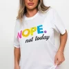 White Rosie Short Sleeve Nope Slogan Printed T-shirts<IKRUSH Discount