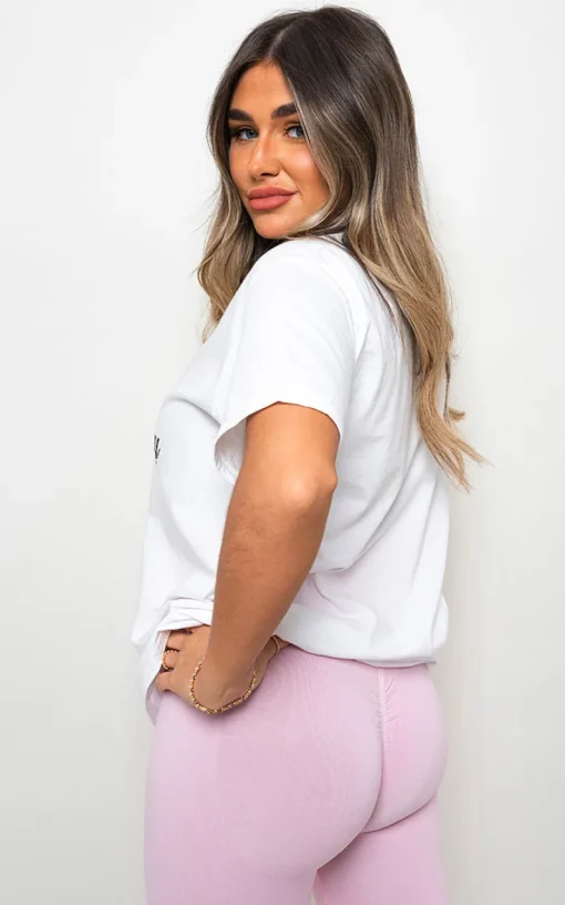 White Rosie Short Sleeve Nope Slogan Printed T-shirts<IKRUSH Discount