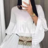 White Tessy Frill Shift Dress<IKRUSH Sale