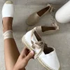 White Zoey Tie Leg Espadrille Sandals<IKRUSH Clearance