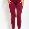 Wine Elaine High Waist Tummy Compression Slimming Leggings - Big Size<IKRUSH Fashion