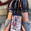 Wine Janelle Bow Detail Flatform Slip On Loafer Shoes<IKRUSH Sale