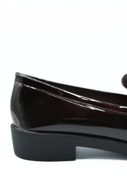 Wine Janelle Bow Detail Flatform Slip On Loafer Shoes<IKRUSH Sale