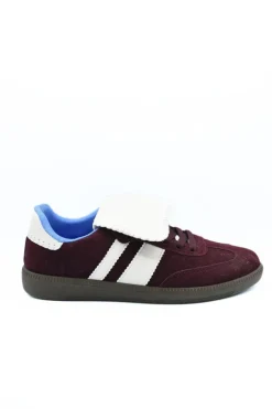 Wine Johanna Lace-Up Flip Tongue Round Toe Trainers<IKRUSH Outlet
