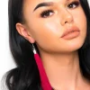 Wine Rita Tassel Earrings<IKRUSH Sale