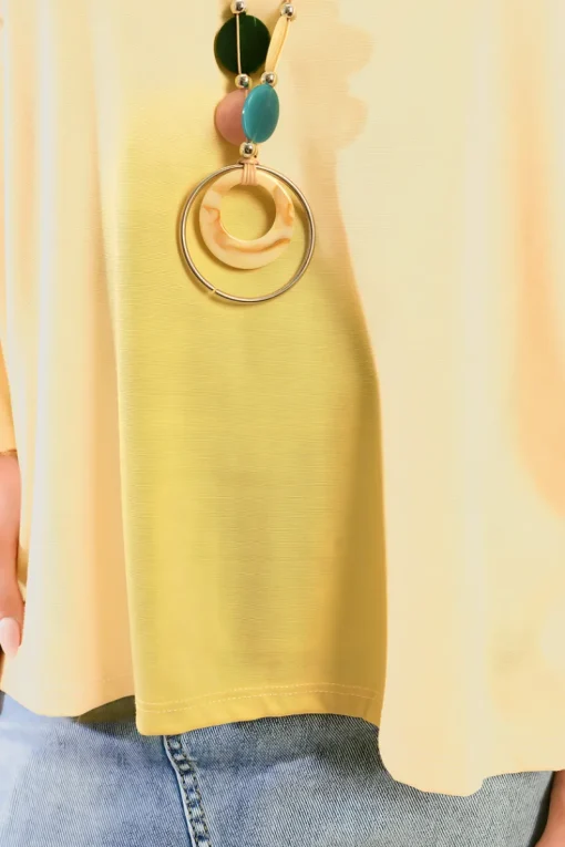 Yellow Emmy Casual Long Sleeve Loose Fit Top<IKRUSH Outlet