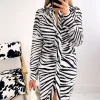 Zebra Jill Printed Button Down Shirt Dress<IKRUSH Clearance